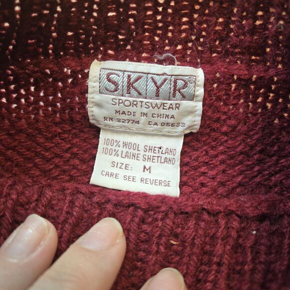 SKYR Womens 100% Wool Nordic Fair Isle Pullover Mock Neck Sweater Size Med - Picture 3 of 7